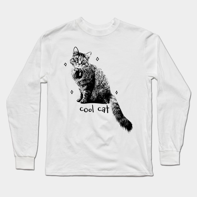 Cool Cat Long Sleeve T-Shirt by Think Beyond Color